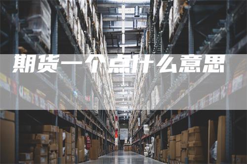 期货一个点什么意思_https://www.gkizvl.com_期货技术_第1张